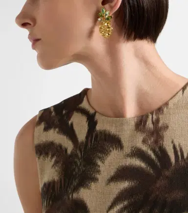 Oscar de la Renta Pineapple embellished earrings | Thumbnail 6 Oscar de la Renta Pineapple embellished earrings | Thumbnail 6