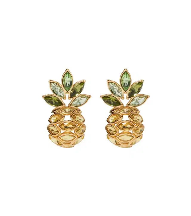 Oscar de la Renta Pineapple embellished earrings