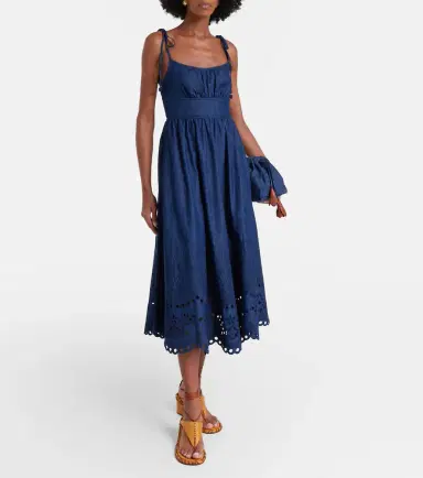 Zimmermann Mahon broderie anglaise denim midi dress | Thumbnail 2