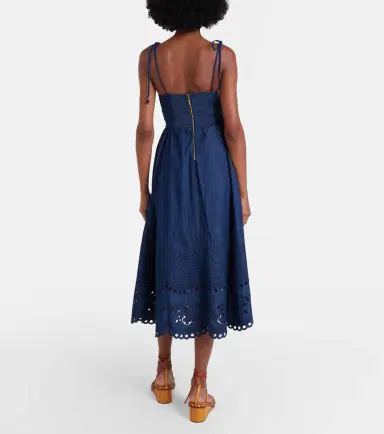 Zimmermann Mahon broderie anglaise denim midi dress | Thumbnail 5