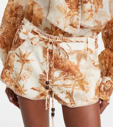 Zimmermann Indra beaded printed linen shorts | Thumbnail 2 Zimmermann Indra beaded printed linen shorts | Thumbnail 2