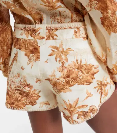 Zimmermann Indra beaded printed linen shorts | Thumbnail 3 Zimmermann Indra beaded printed linen shorts | Thumbnail 3