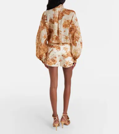 Zimmermann Indra beaded printed linen shorts | Thumbnail 4 Zimmermann Indra beaded printed linen shorts | Thumbnail 4