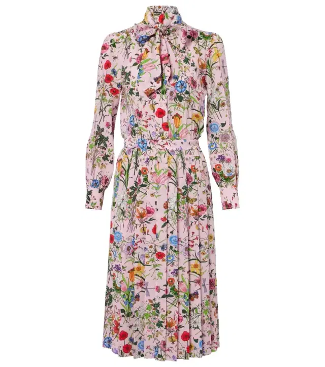 Gucci Flora silk shirt dress