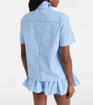 SHUSHU/TONG Bow-detail gingham cotton top | Thumbnail 6