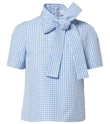 SHUSHU/TONG Bow-detail gingham cotton top | Thumbnail 1