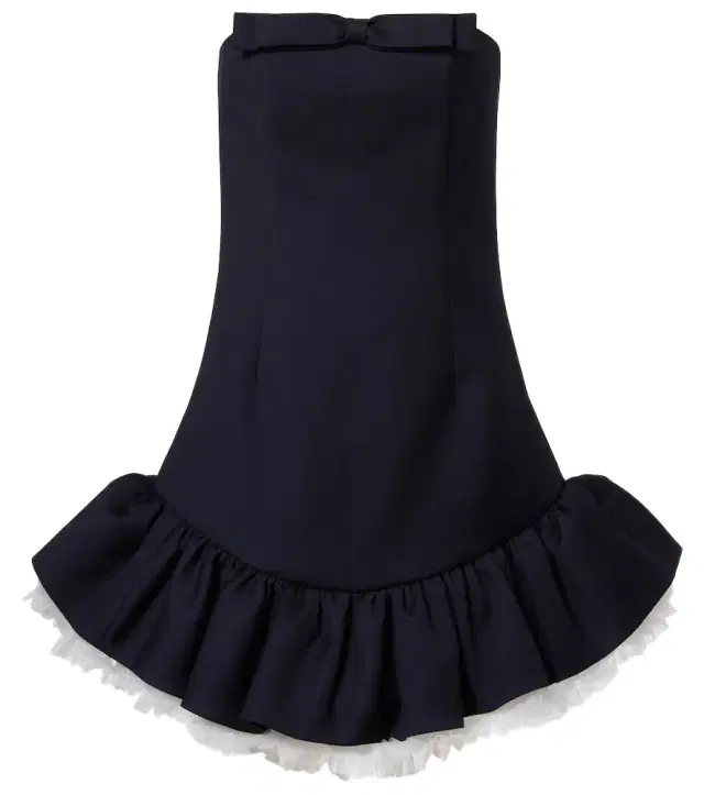 Shushu/Tong Bow-detail ruffled wool minidress