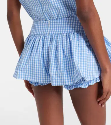 SHUSHU/TONG Gathered gingham cotton skort | Thumbnail 3