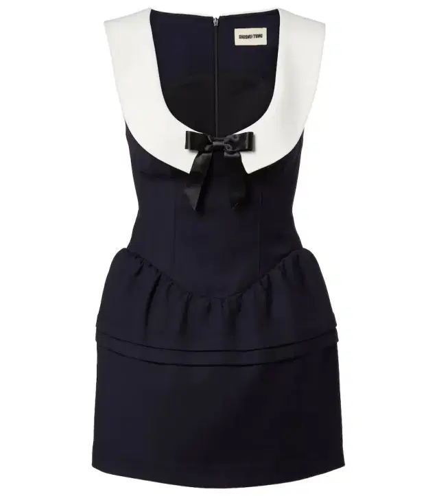 Shushu/Tong Bow-detail wool minidress
