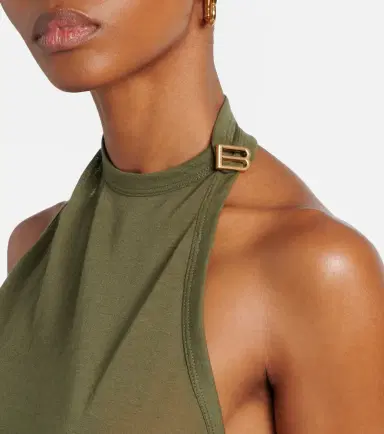 Balenciaga Draped cotton-blend top | Thumbnail 3