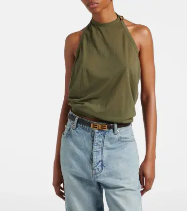 Balenciaga Draped cotton-blend top | Thumbnail 5
