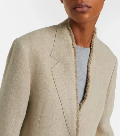 TOTEME Frayed linen blazer | Thumbnail 6