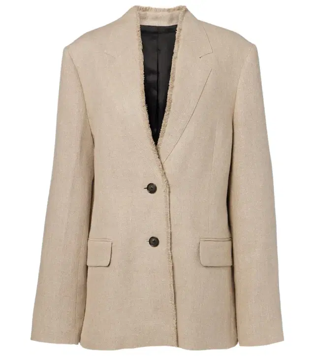 Frayed linen blazer