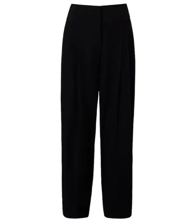 Pleated cotton wide-leg pants