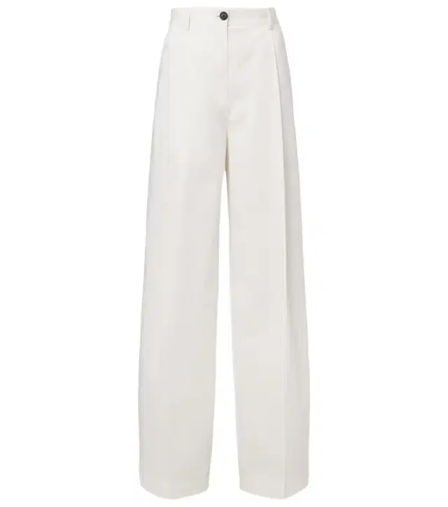 Toteme Pleated cotton wide-leg pants