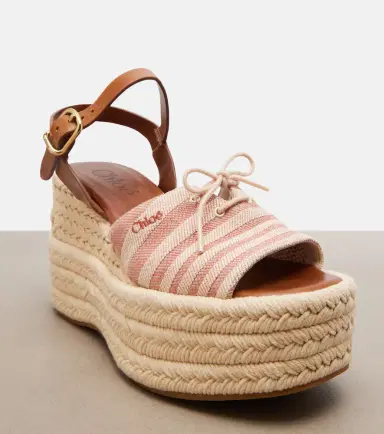 Chloé Chloé Striped canvas espadrille wedge sandals | Thumbnail 2 Chloé Chloé Striped canvas espadrille wedge sandals | Thumbnail 2