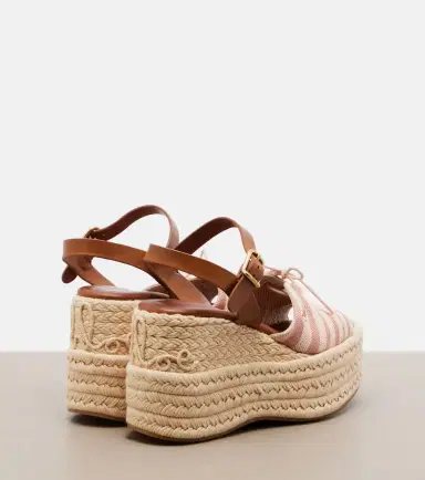 Chloé Chloé Striped canvas espadrille wedge sandals | Thumbnail 4 Chloé Chloé Striped canvas espadrille wedge sandals | Thumbnail 4