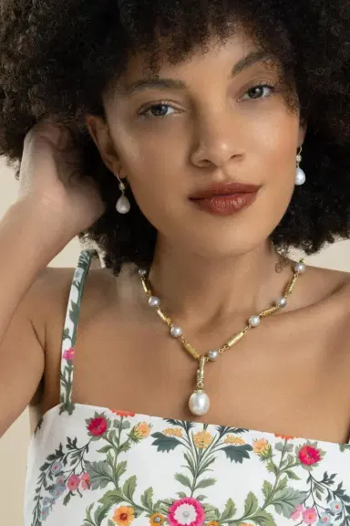 Sylva & Cie Akoya Pearl Bullet Necklace | Thumbnail 4