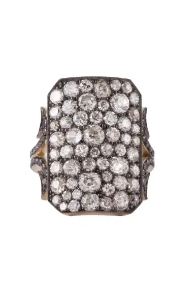 Sylva & Cie Black Diamond Old Euro Ten Table Ring | Thumbnail 1