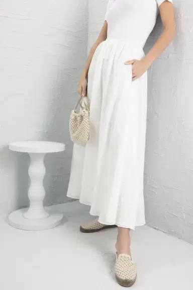 Brunello Cucinelli Broderie Anglaise Maxi Skirt | Thumbnail 4 Brunello Cucinelli Broderie Anglaise Maxi Skirt | Thumbnail 4