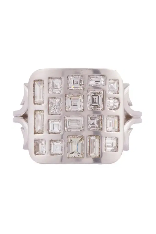 Sylva & Cie Diamond Baguette Small  Ten Table Ring