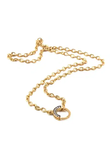 Sylva & Cie Diamond Rose Cut Moon Chain Necklace | Thumbnail 1