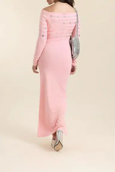 Rabanne Embellished Off The Shoulder Dress | Thumbnail 4