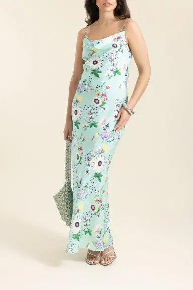 Rabanne Floral Chain Detail Slip Dress | Thumbnail 2