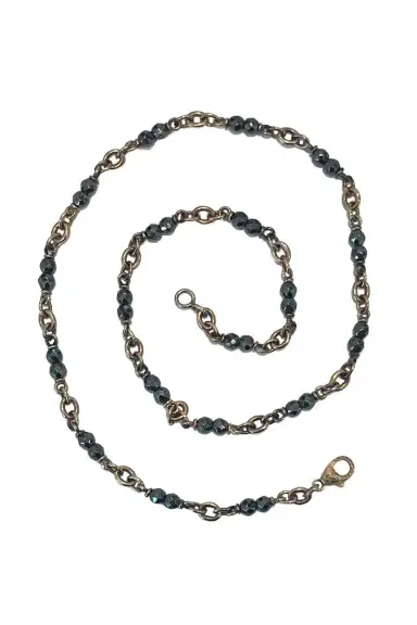 Sylva & Cie Hematite Bead Chain Necklace | Thumbnail 1