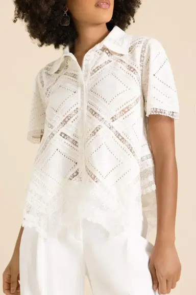 ERMANNO SCERVINO Short Sleeve Knit Shirt | Thumbnail 2