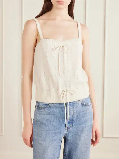 Frame Charm Knotted Knit Cashmere Tank | Thumbnail 3 Frame Charm Knotted Knit Cashmere Tank | Thumbnail 3