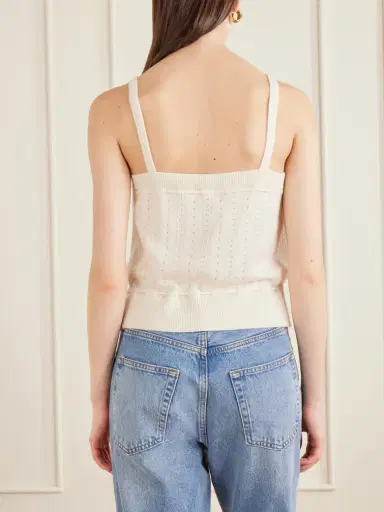 Frame Charm Knotted Knit Cashmere Tank | Thumbnail 4 Frame Charm Knotted Knit Cashmere Tank | Thumbnail 4