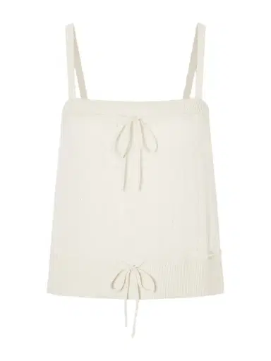 Frame Charm Knotted Knit Cashmere Tank | Thumbnail 1 Frame Charm Knotted Knit Cashmere Tank | Thumbnail 1