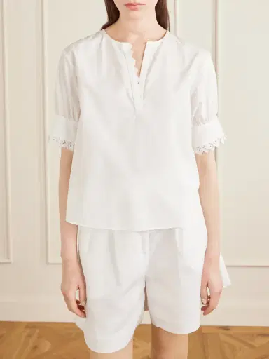 Frame Keepsake Popover Camp-collar Cotton Blouse | Thumbnail 3 Frame Keepsake Popover Camp-collar Cotton Blouse | Thumbnail 3