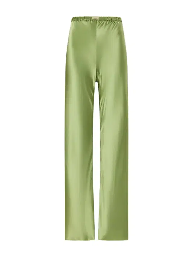 Silk-bias Straight-leg Pants