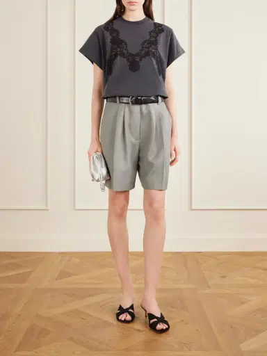 Stella McCartney Lace-trimmed Cotton-jersey T-shirt | Thumbnail 2 Stella McCartney Lace-trimmed Cotton-jersey T-shirt | Thumbnail 2