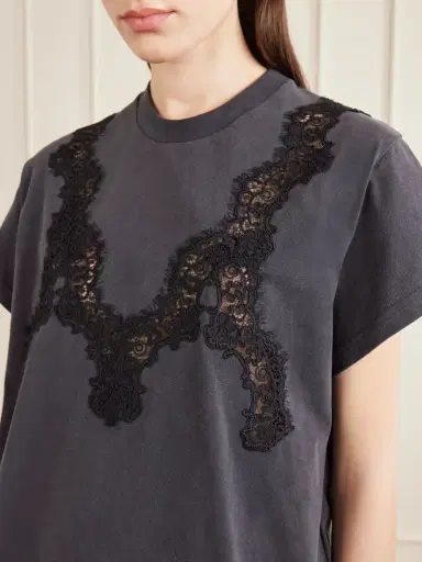 Stella McCartney Lace-trimmed Cotton-jersey T-shirt | Thumbnail 5 Stella McCartney Lace-trimmed Cotton-jersey T-shirt | Thumbnail 5
