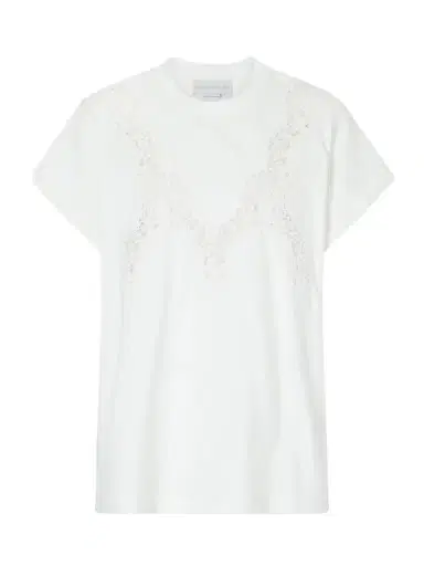 Stella McCartney Lace-trimmed Cotton-jersey T-shirt | Thumbnail 1 Stella McCartney Lace-trimmed Cotton-jersey T-shirt | Thumbnail 1