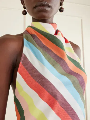 Marrakshi Life The Halterneck Striped Cotton Tank Top | Thumbnail 4 Marrakshi Life The Halterneck Striped Cotton Tank Top | Thumbnail 4