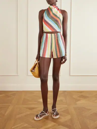 Marrakshi Life Striped Cotton Shorts | Thumbnail 2 Marrakshi Life Striped Cotton Shorts | Thumbnail 2