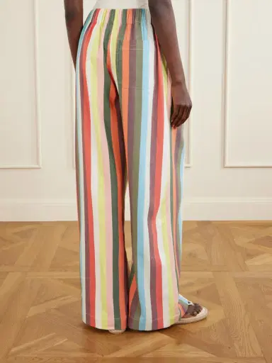 Marrakshi Life The Palazzo Striped Cotton Wide-leg Pants | Thumbnail 3