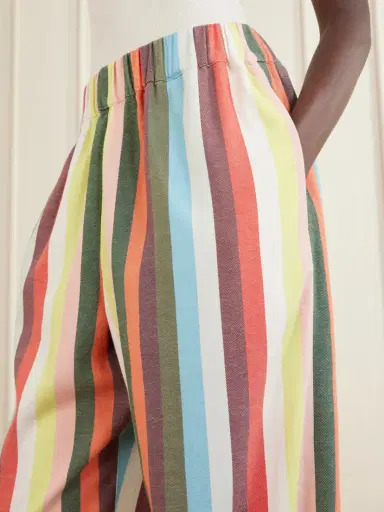 Marrakshi Life The Palazzo Striped Cotton Wide-leg Pants | Thumbnail 4