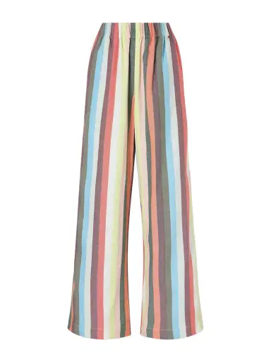 Marrakshi Life The Palazzo Striped Cotton Wide-leg Pants | Thumbnail 1