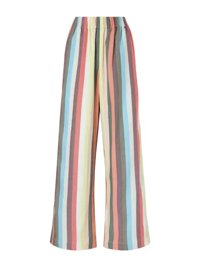 The Palazzo Striped Cotton Wide-leg Pants