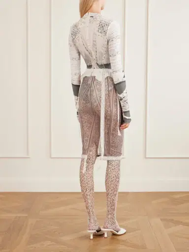 Dilara Findikoglu Past Edges Lace-trimmed Mesh Midi Skirt | Thumbnail 3