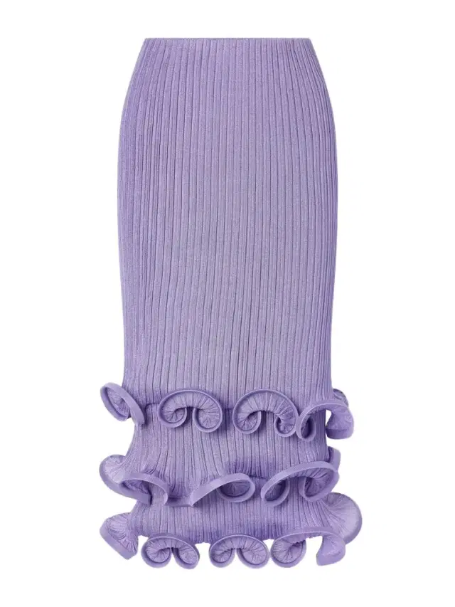 Tiered Ruffled Ribbed-knit Midi Skirt