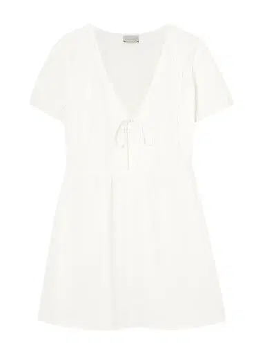 Deiji Studios Pintucked Tie-detailed Organic Cotton Mini Dress | Thumbnail 1 Deiji Studios Pintucked Tie-detailed Organic Cotton Mini Dress | Thumbnail 1