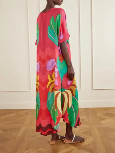 Farm Rio Printed Satin Coverup | Thumbnail 3 Farm Rio Printed Satin Coverup | Thumbnail 3