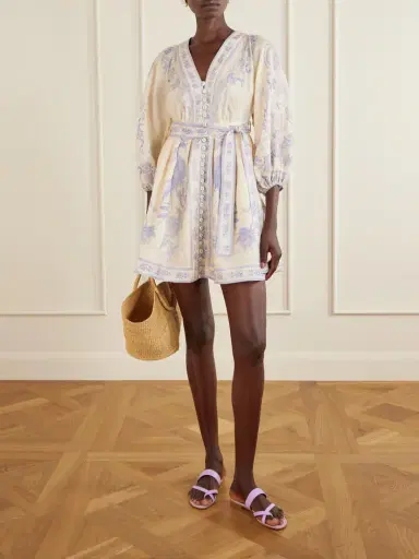 Zimmermann Indra Belted Floral-print Linen Mini Dress | Thumbnail 2 Zimmermann Indra Belted Floral-print Linen Mini Dress | Thumbnail 2