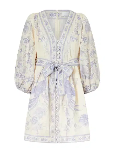 Zimmermann Indra Belted Floral-print Linen Mini Dress | Thumbnail 1 Zimmermann Indra Belted Floral-print Linen Mini Dress | Thumbnail 1